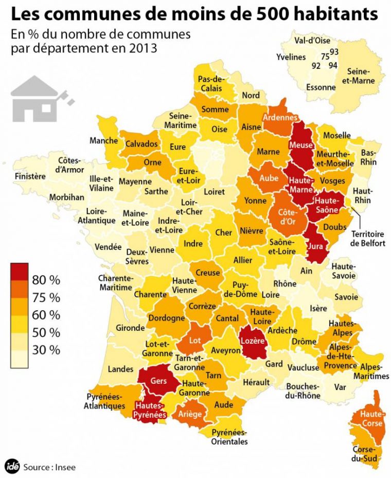 La Moitié Des Communes Françaises Comptent Moins De 500 pour Carte De France Avec Nom Des Villes