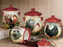 Le Rooster Kitchen Canister Set  Rooster Kitchen Decor intérieur Rooster Kitchen Decor