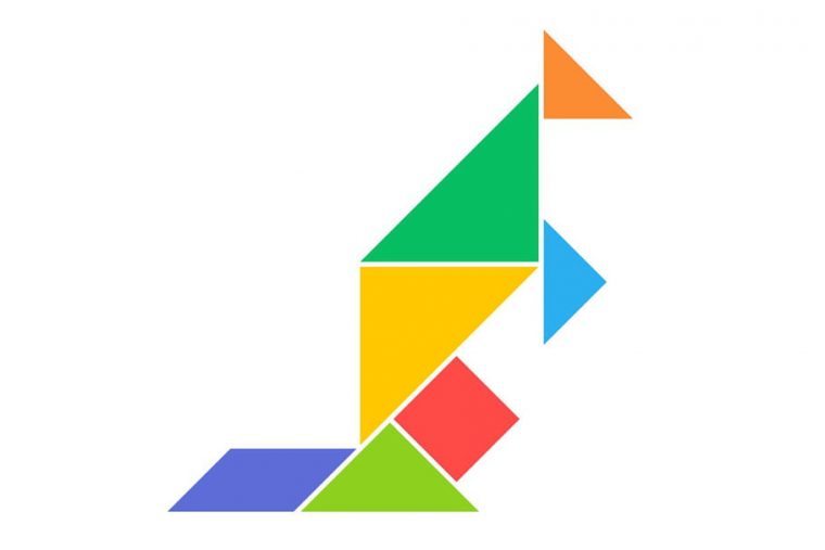 Le Tangram Niveau Facile, Un Kangourou pour Tangrams Maternelle