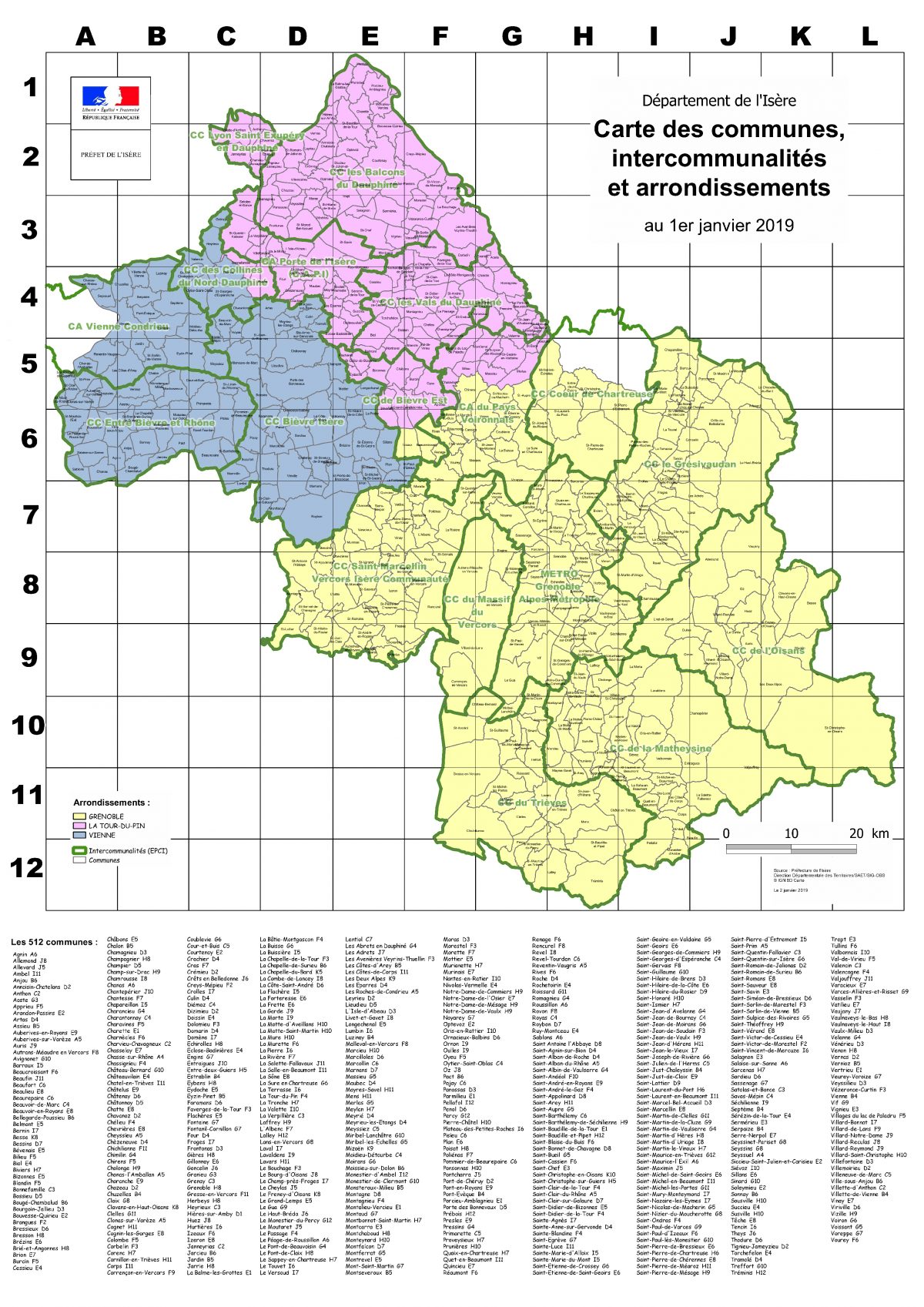 Les 512 Communes De L'Isère  Organisation Administrative concernant Carte Departement 28