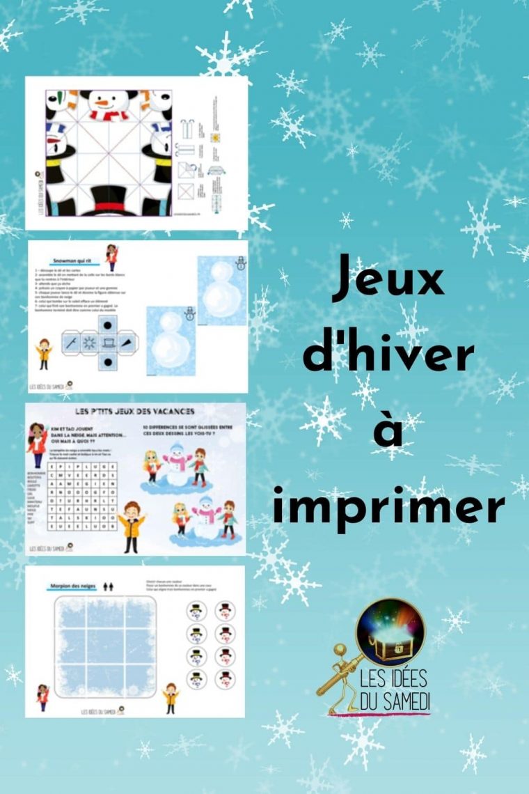 Les Petits Jeux Des Vacances À Imprimer : Bonhomme De Neige avec Jeux A Imprimer