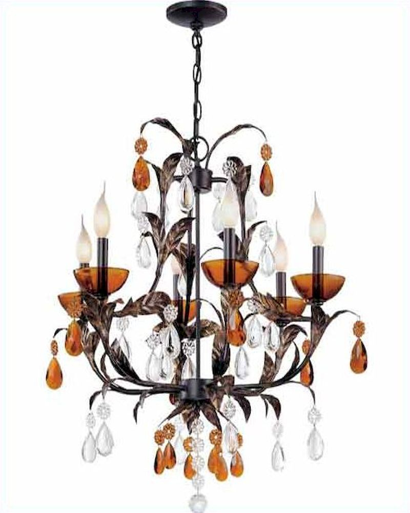 Lite Source 6 Lites Chandelier In Dark Bronze Hamlet Ls-C7925 serapportantà Dark Bronze Chandeliers 