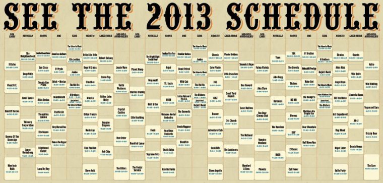 Lollapalooza 2013 Schedule Revealed pour Lollapalooza Reddit