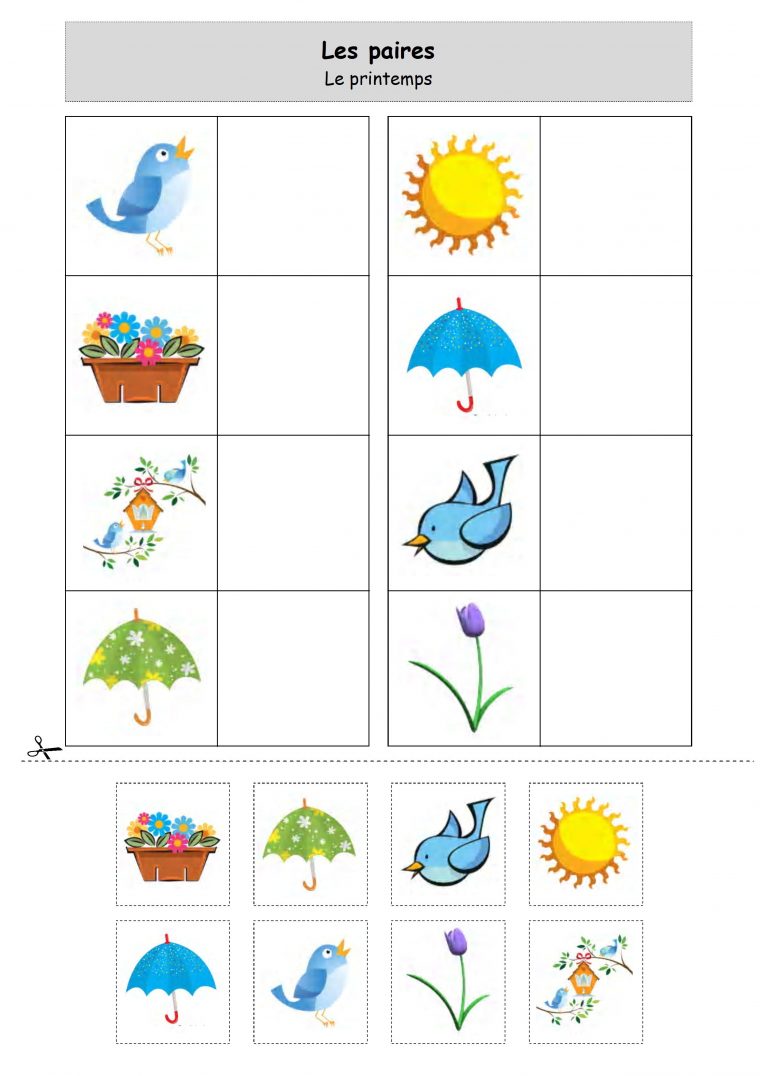 Loto Le Printemps  Activités Printemps Maternelle, Jeux pour Jeux Educatif Ps