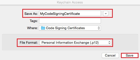 (Mac) Exporting Code Signing Certificate  Digicert serapportantà Digicert Code Signing 