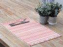 Madeline Red Ribbed Placemats (Set Of 6) - The Weed Patch concernant Farmhouse Placemats