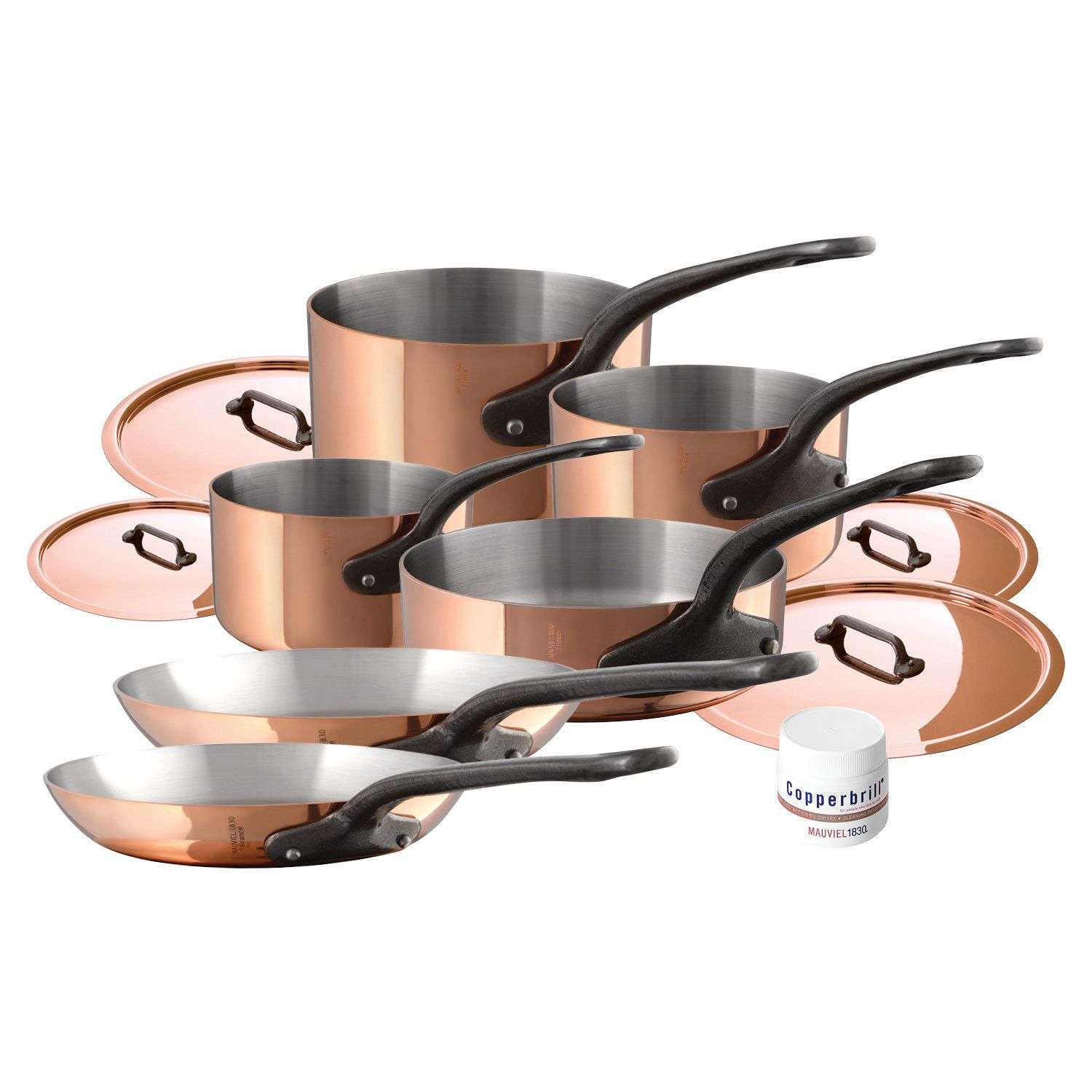 Mauviel Copper Cookware Set - 10 Pieces M&amp;#039;250C  Cuivre Et à Mauviel Cookware Set 