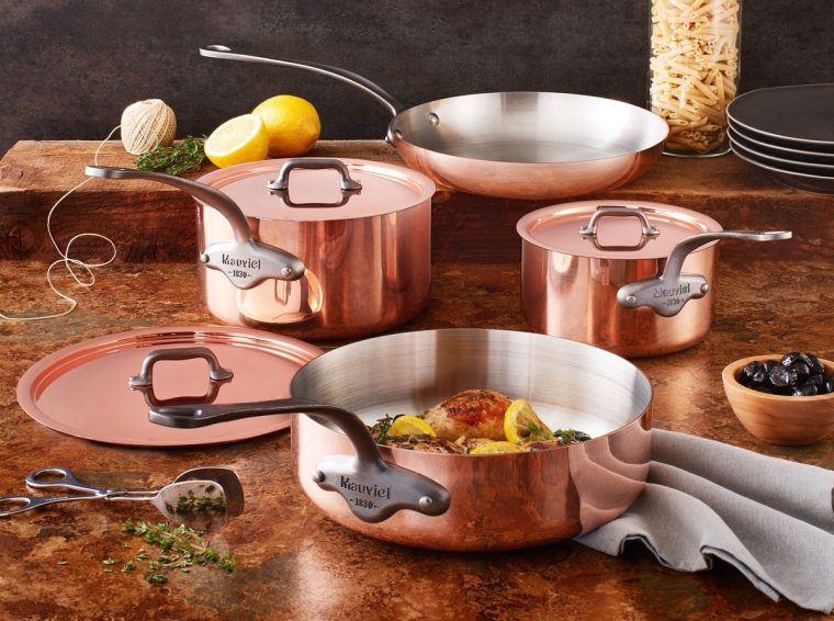 Mauviel M'150C 7 Piece Copper Cookware Set W Iron encequiconcerne Mauviel Cookware Set