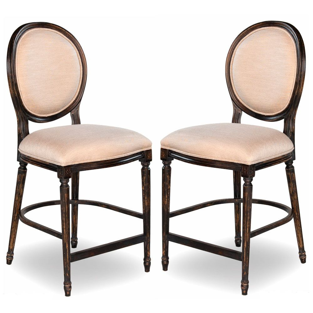 Medallion Back French Counter Stools - Belle Escape tout Country French Counter Stools