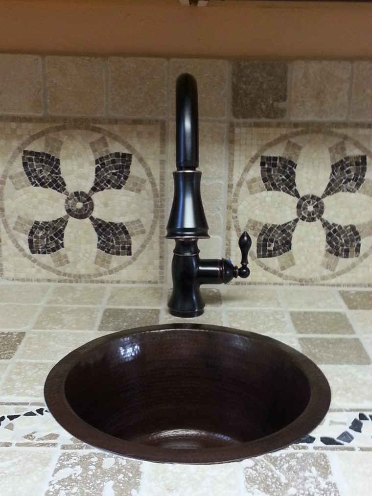 Miseno Mc-Na100 Copper Round 15" Copper Drop-In Or concernant Hammered Copper Undermount Sink