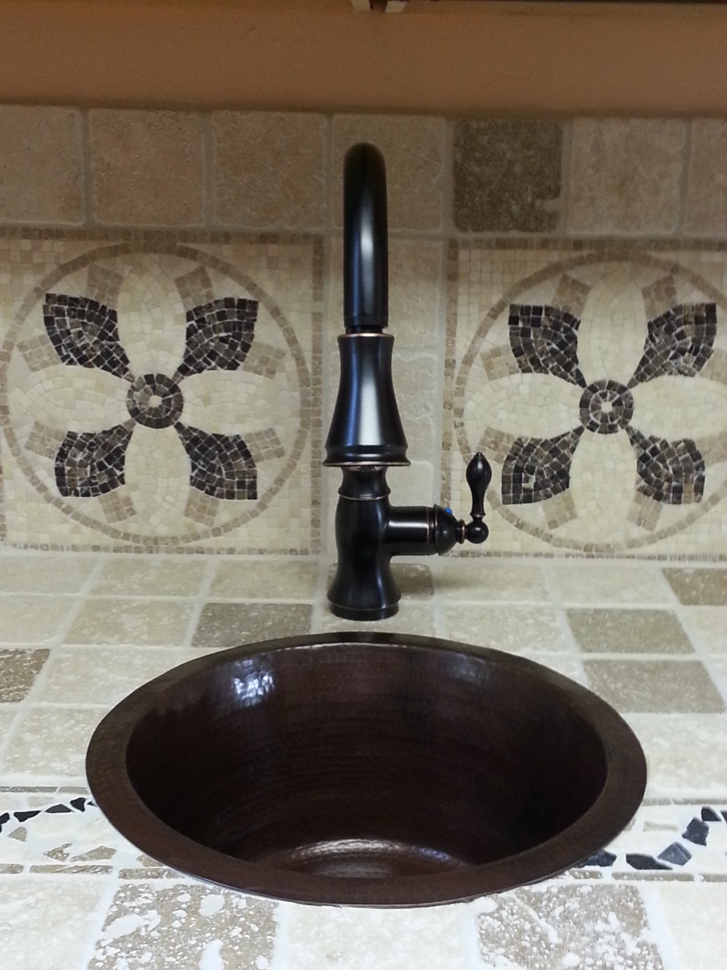 Miseno Mc-Na100 Copper Round 15&quot; Copper Drop-In Or concernant Hammered Copper Undermount Sink