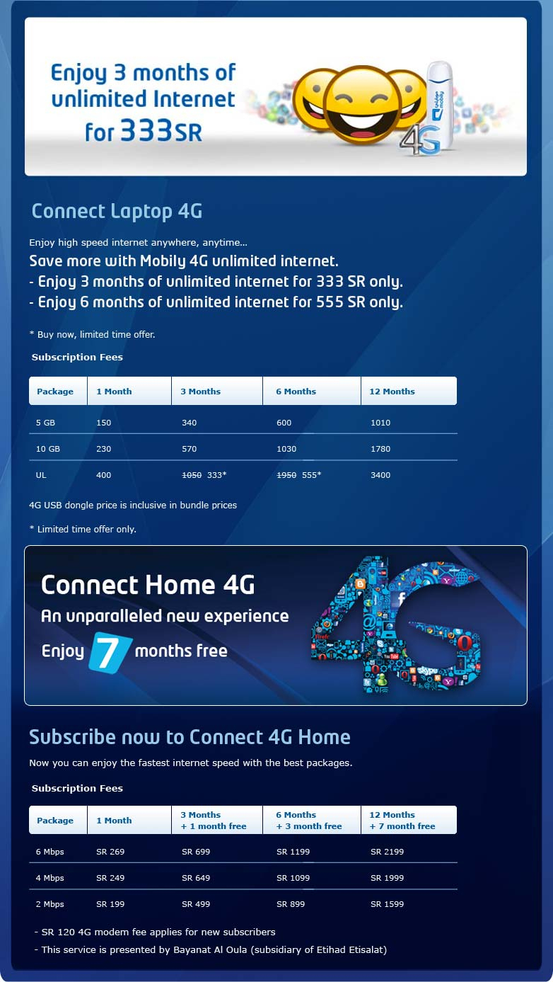 Mobily Internet Package 1 Month Unlimited - Malaydaki pour Mobily 3 Sim Offer Postpaid 