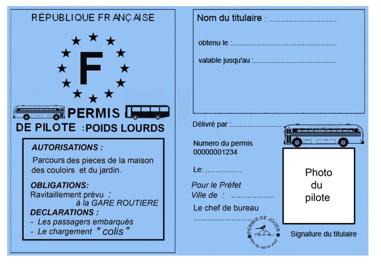 Mon Permis De.pour Jouer – 1 Et 2 Et 3 Doudous dedans Faux Cheque A Imprimer Pour Jouer