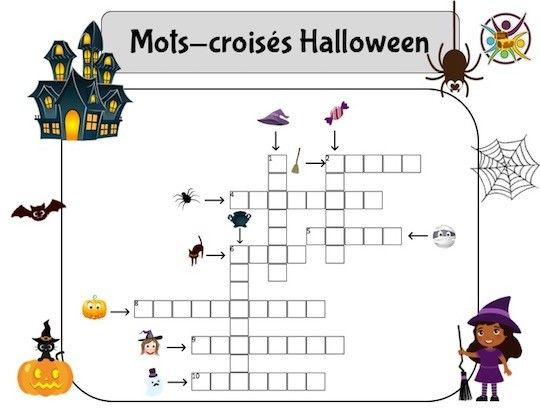 Mots Croisés Halloween - Un Anniversaire En Or - Jeu tout Puzzle Halloween Imprimer