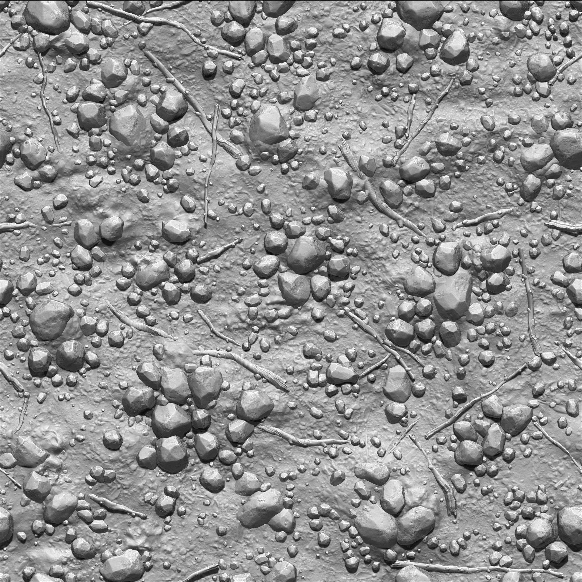 Muddy Pebbles Material, Joakim Stigsson  Night Landscape intérieur Zbrush Rock Texture 