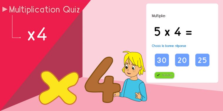 Multiplier Par 4 Fiche Multiplication Jeu Éducatif En Ligne dedans Jeux Educatif Ms