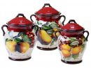 Nicoline 3-Piece Canister Set  Ceramic Canister Set tout Ceramic Kitchen Canisters