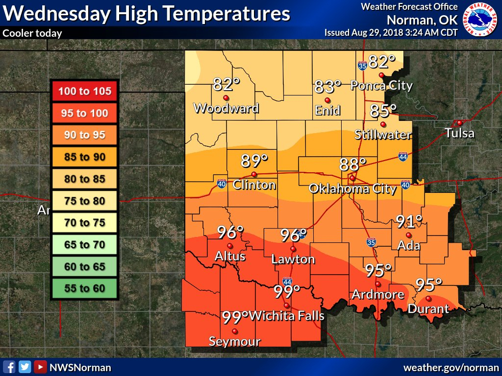 Nws Norman On Twitter: &amp;quot;Rain Chances Will Continue Across à Nws Norman 