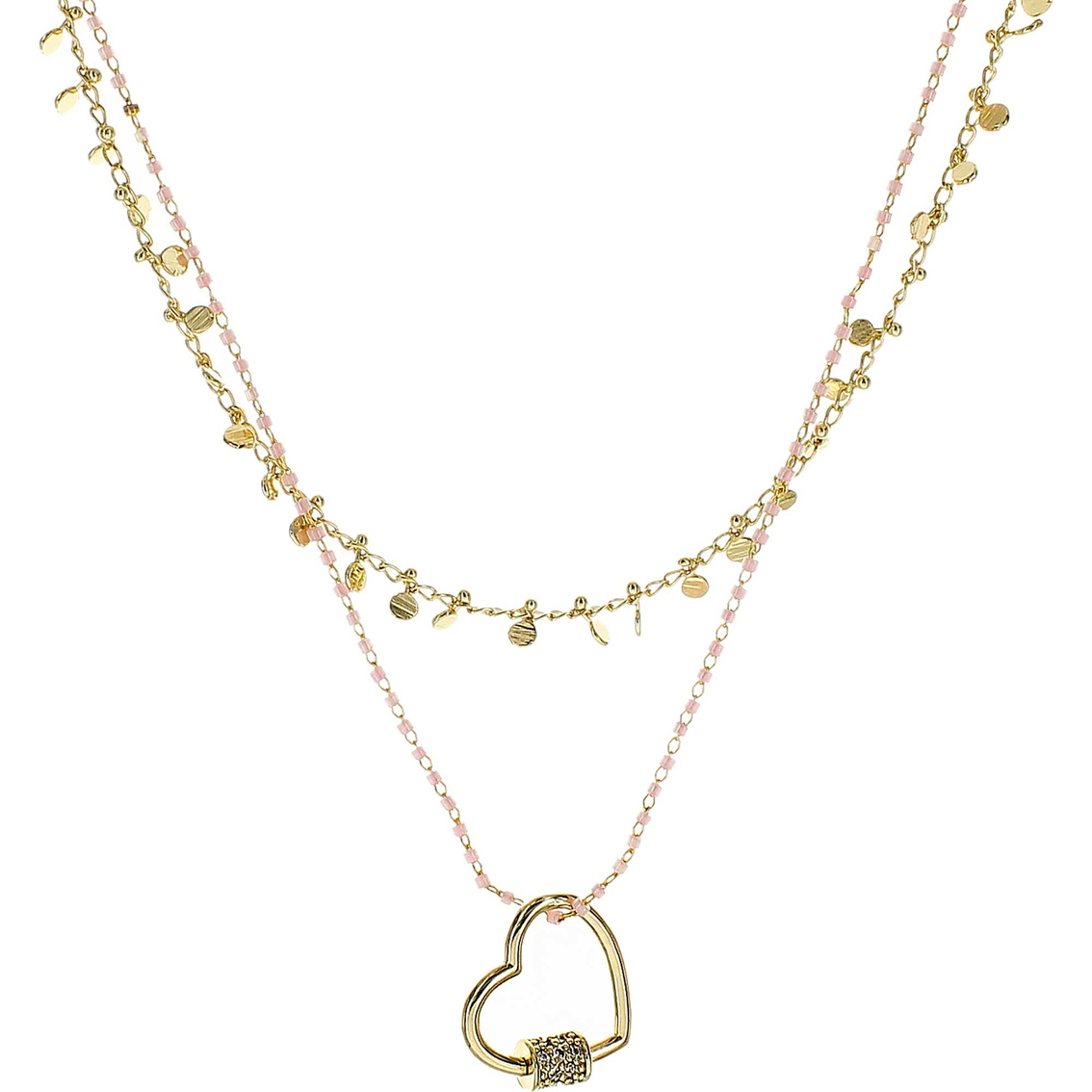 Panacea Crystal Heart Two Row Necklace  Gifts Under $25 encequiconcerne Shop Jewellery Under 3000000 