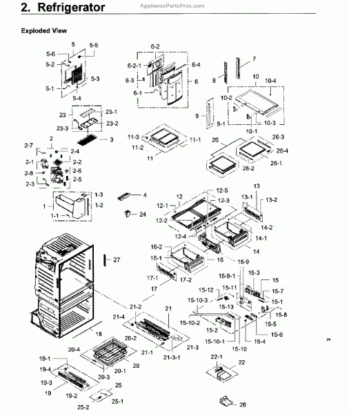 Parts For Samsung Rf28Jbedbsraa  0000: Refrigerator à Samsung Refrigerator Replacement Parts