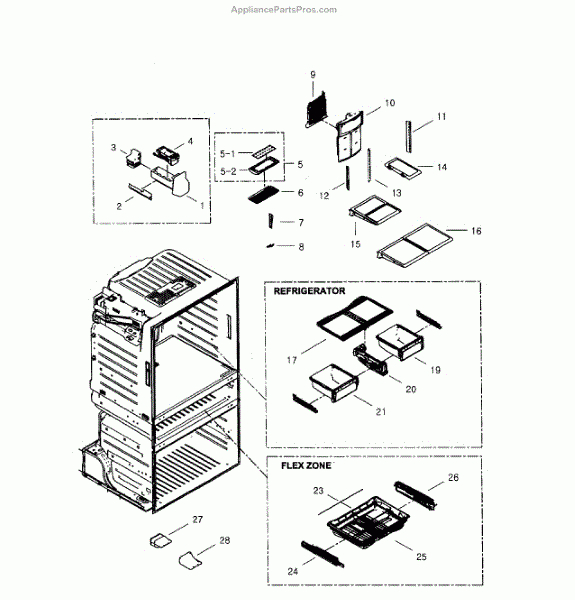 Parts For Samsung Rf4267Harsxaa-0001: Refrigerator Parts serapportantà Samsung Refrigerator Replacement Parts 