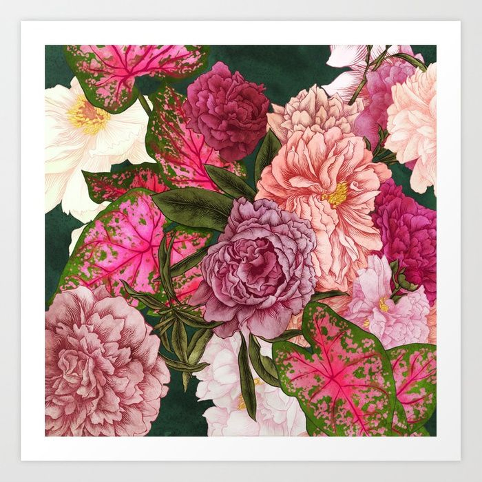 Peonies Art Print By Adrianapicker1  Society6  Peonies tout Society6 Art Prints 