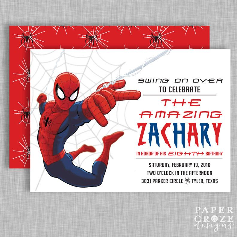 Pin On 2017 Birthday Parties à Invitation Spiderman Birthday Party