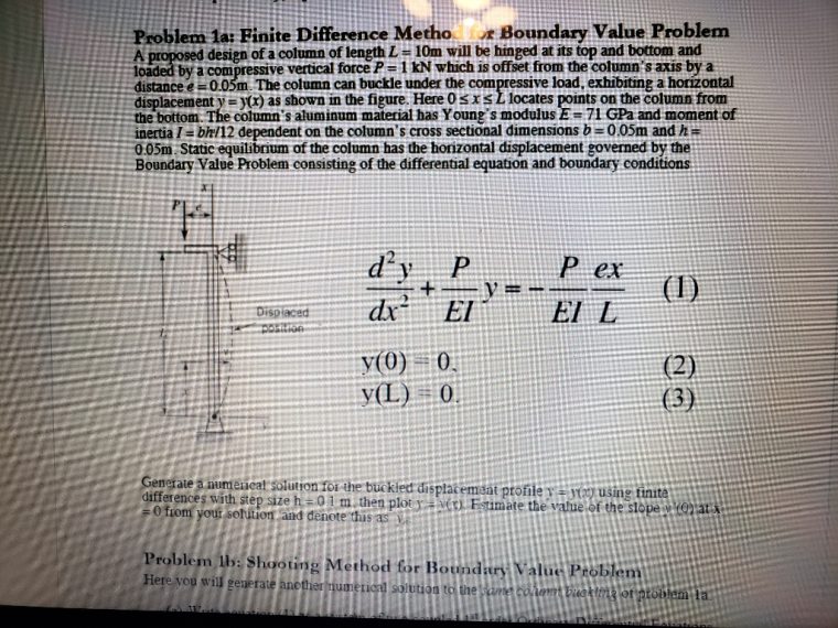 Please Use Matlabproblem 1A: Finite Difference Met encequiconcerne Equation Here, Y Is The Quant Ity On The Vertical Axis, M Is The ""Slope"" Of