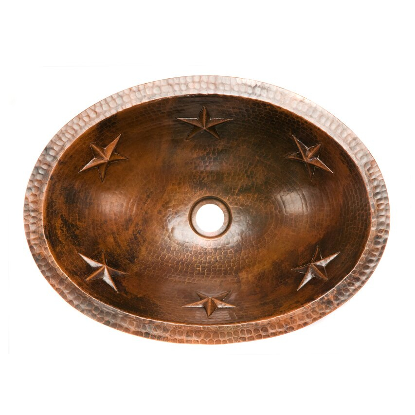 Premier Copper Products Oval Star Undermount Hammered avec Hammered Copper Undermount Kitchen Sink