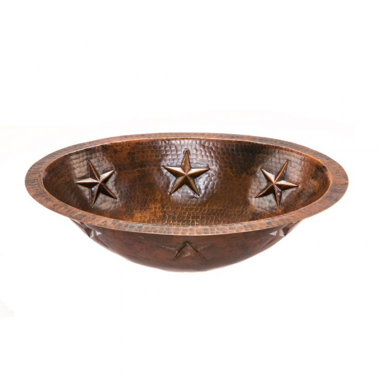 Premier Copper Products Oval Star Undermount Hammered concernant Hammered Copper Undermount Kitchen Sink