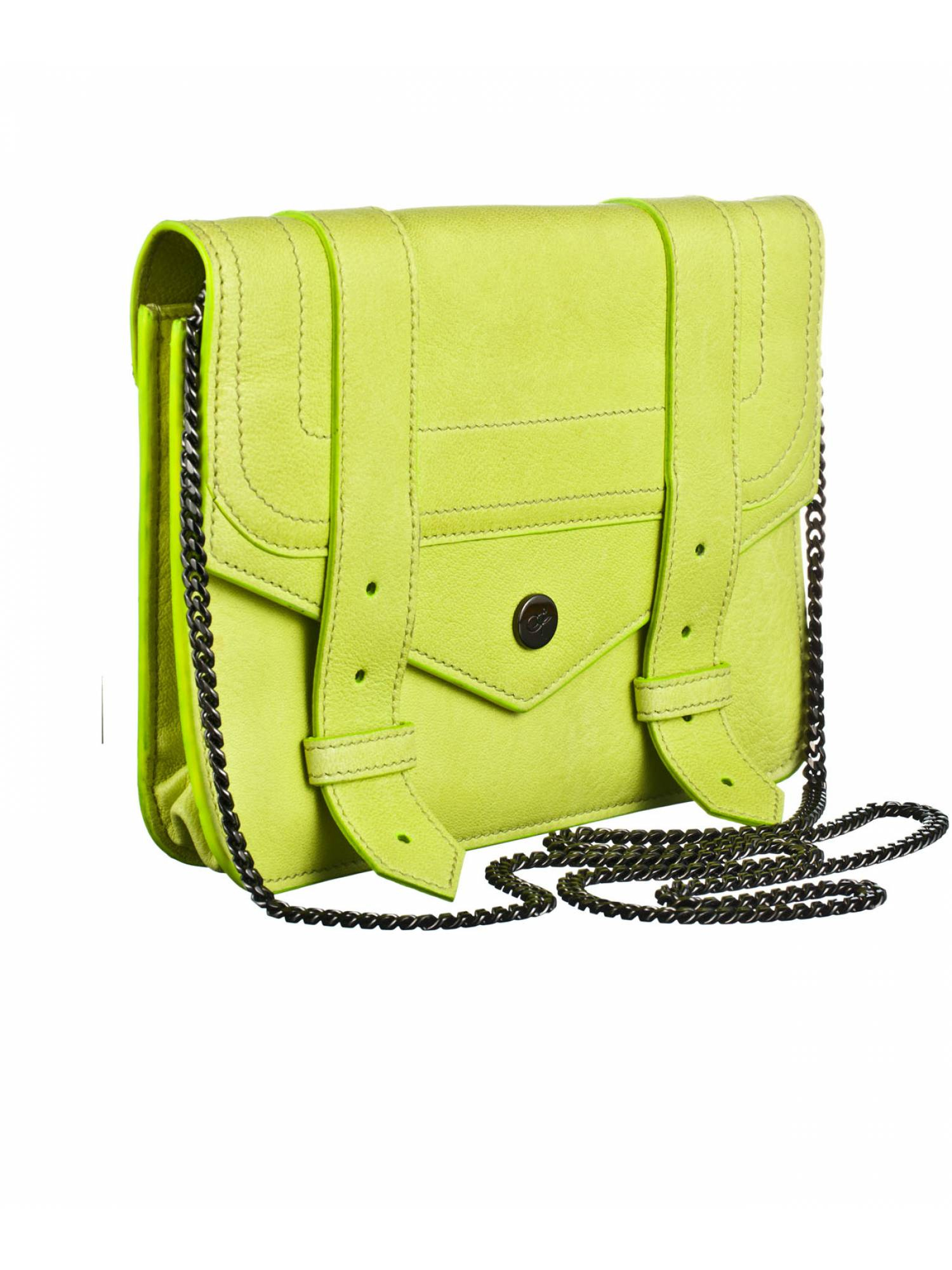 Proenza Schouler Ps1 Large Chain Wallet Leather In Lemon à Ps1 Large Chain Wallet