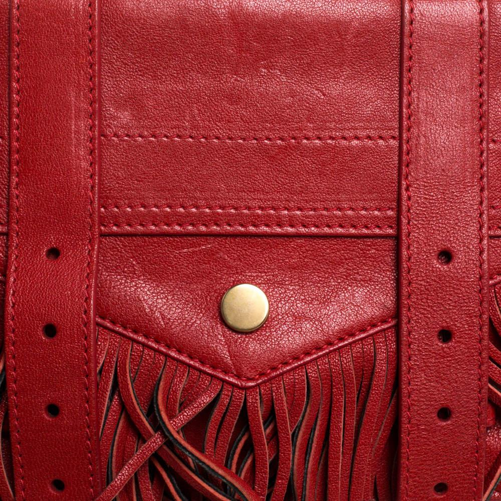Proenza Schouler Red Leather Fringe Ps1 Wallet On Chain - Lyst pour Ps1 Chain Wallet 
