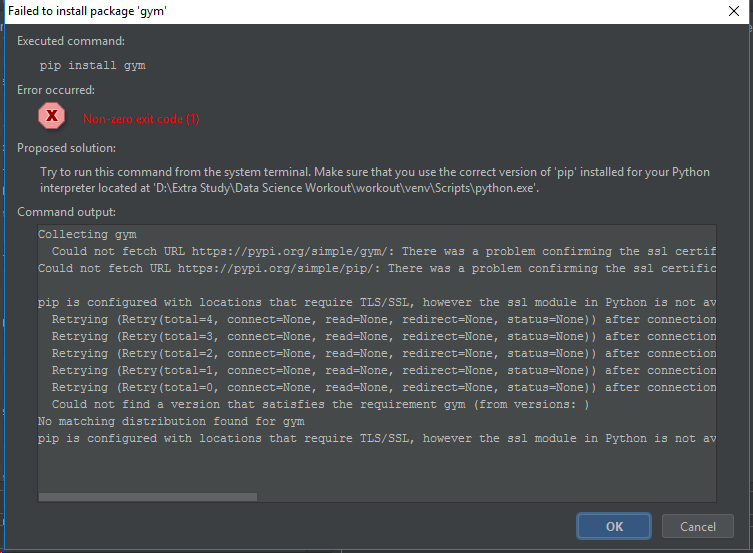 Python - In Pycharm Got Error &amp;quot;Error Occurred When dedans Pycharm File Does Not Belong To The Project 