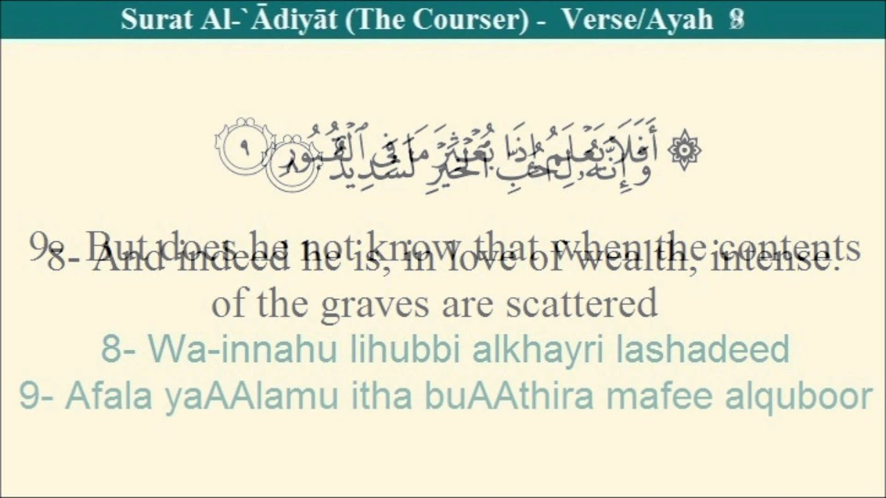 Quran Surah Surah Al Adiyat intérieur Docsity Arabe 