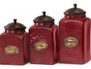 Red Ceramic Canisters - Set Of 3 - Walmart - Walmart serapportantà Ceramic Kitchen Canisters