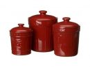 Red Kitchen Canister Set Storage Lid Coffee Flour Sugar pour Red Kitchen Canisters