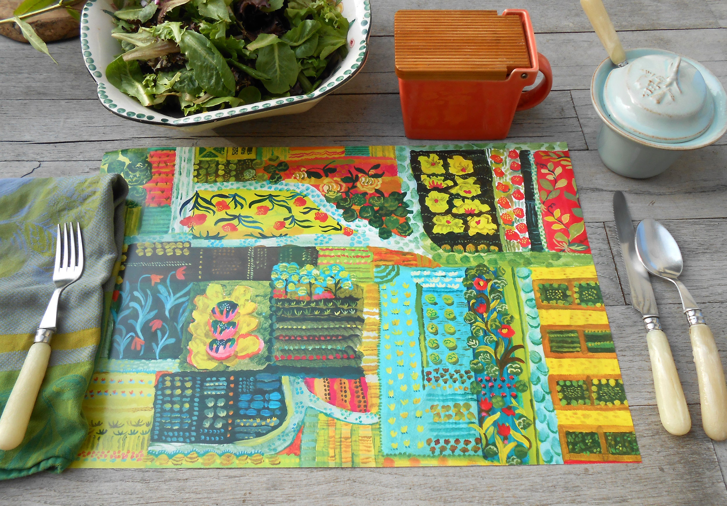 Reversible Laminated Placemats By Kimberly Hodges serapportantà Farmhouse Placemats 