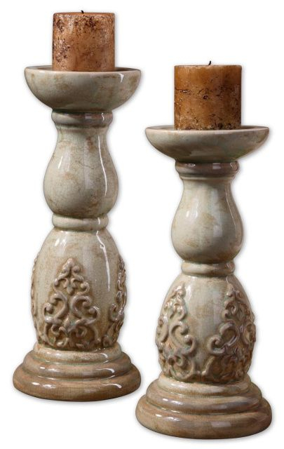 Ronin Candleholders - Set2  Tuscan Decorating, Candle serapportantà Tuscan Style Candle Holders 