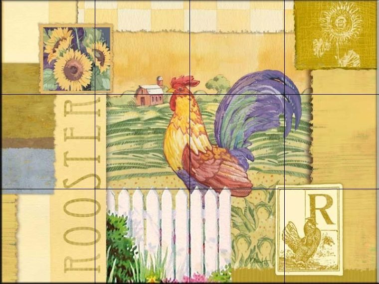 Rooster Tiles – Kitchen Backsplash Tiles – Rooster Collage concernant Rooster Kitchen Tile