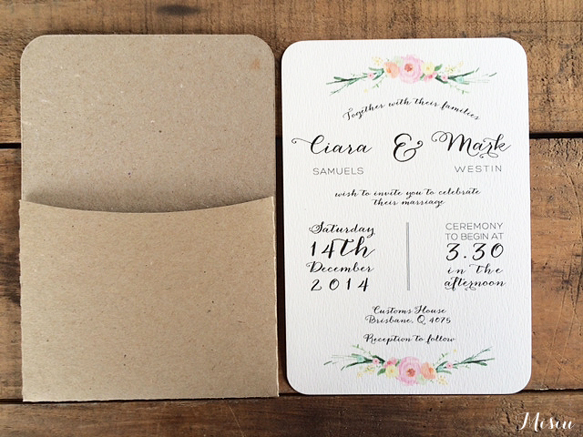 Rustic Typography Wedding Invitation  Misiu Papier On Madeit pour Papier Wedding Invites