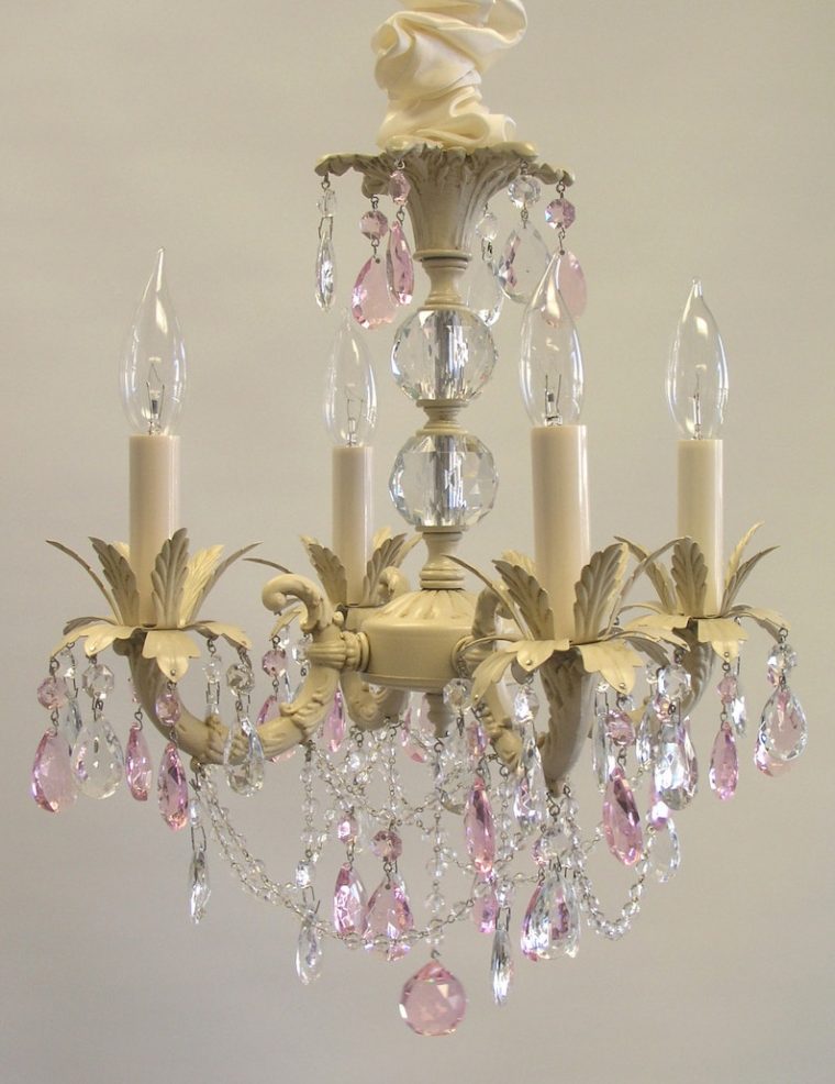 Sabrina Chandelier-Shabby Chic Chandelier Girls Nursery  Etsy pour Shabby Chic Pink Chandelier