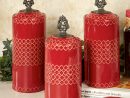 Safiya Moroccan Red Kitchen Canister Set concernant Red Kitchen Canisters
