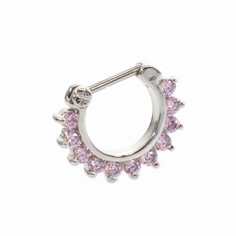Septum Clicker With Multiple Prong Setting Cz Gems 16G à Septum Clicker Septum Clicker With Multiple Prong Setting Cz Gems 16G à Septum Clicker