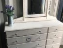 Shabby Chic Chest Of Drawers With Crystal Handles &amp; Mirror intérieur Shabby Chic Dressers
