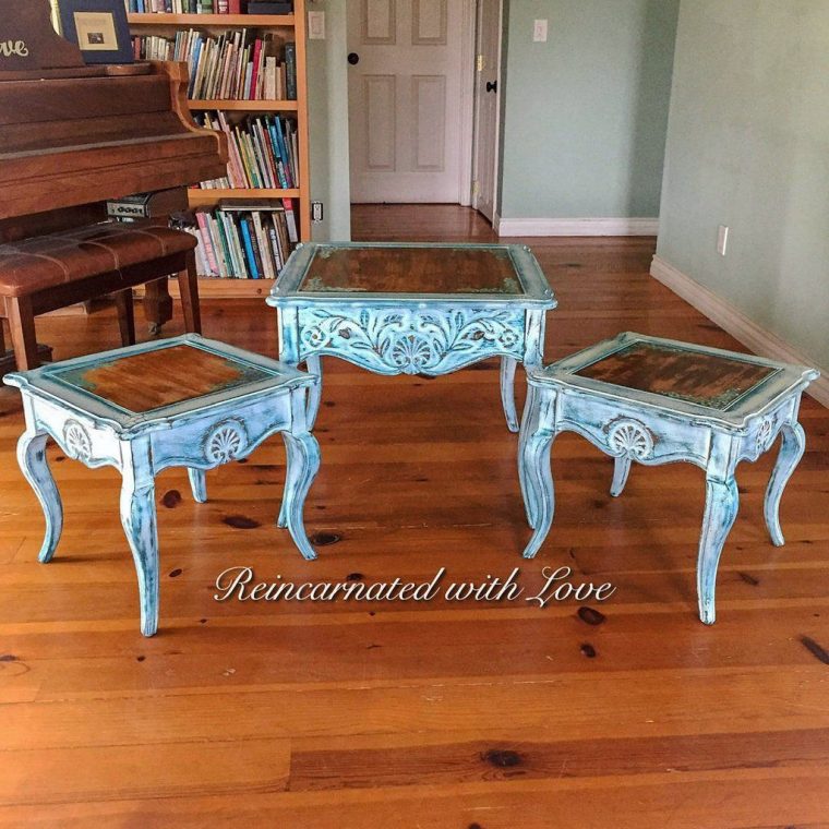 Shabby Chic Side Table ~ French Country Style Table In encequiconcerne White French Country End Tables