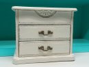 Shabby Chic Vintage Wooden Jewelry Box Painted Off White dedans Jewellery Box Shabby Chic