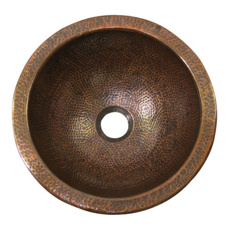 Shop Barclay Hammered Antique Copper Undermount Round concernant Hammered Copper Undermount Kitchen Sink