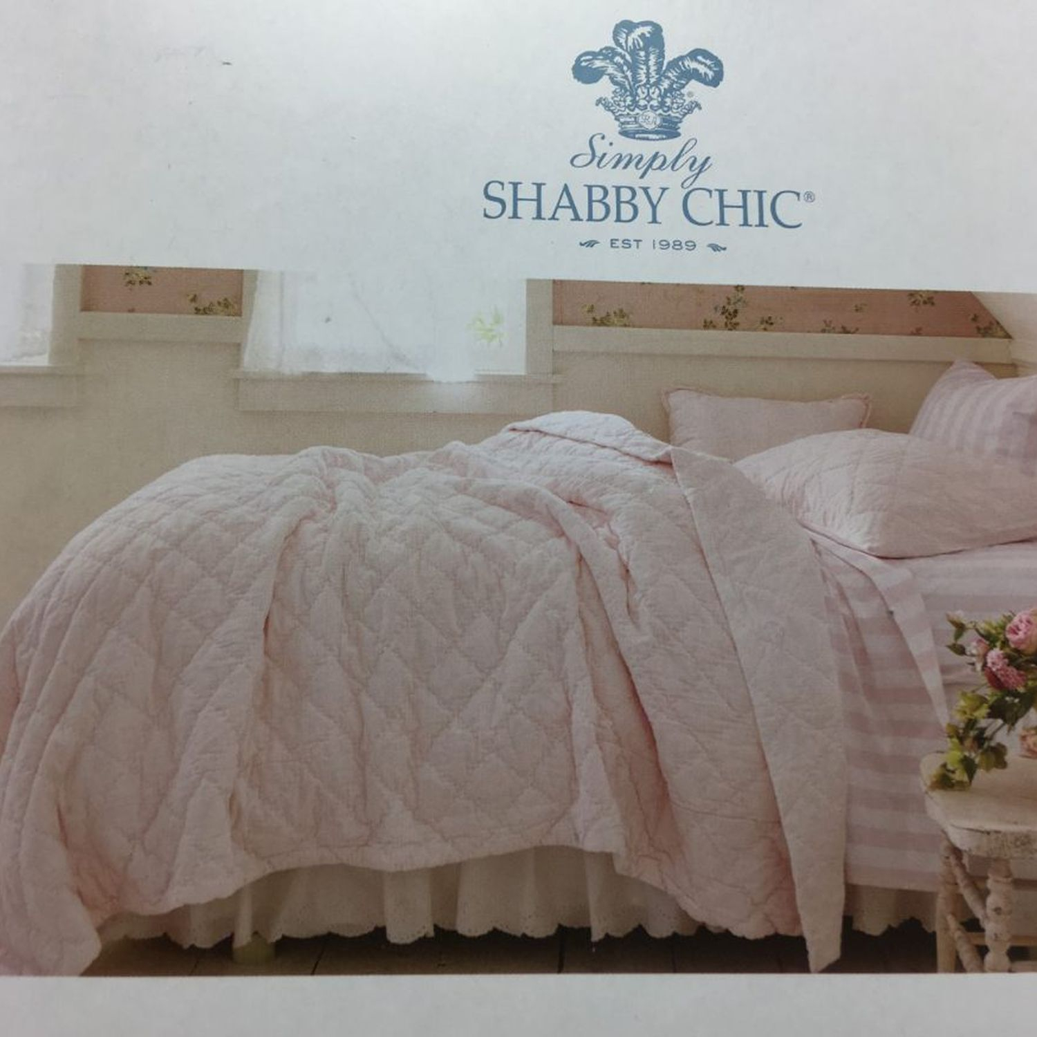 Simply Shabby Chic Pink Velvet King Bed Quilt, Diamond concernant Simply Shabby Chic Bedding 