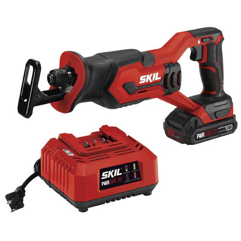 Skil Pwrcore 20-Volt Lithium-Ion Cordless Compact intérieur Sawzall Home Depot 