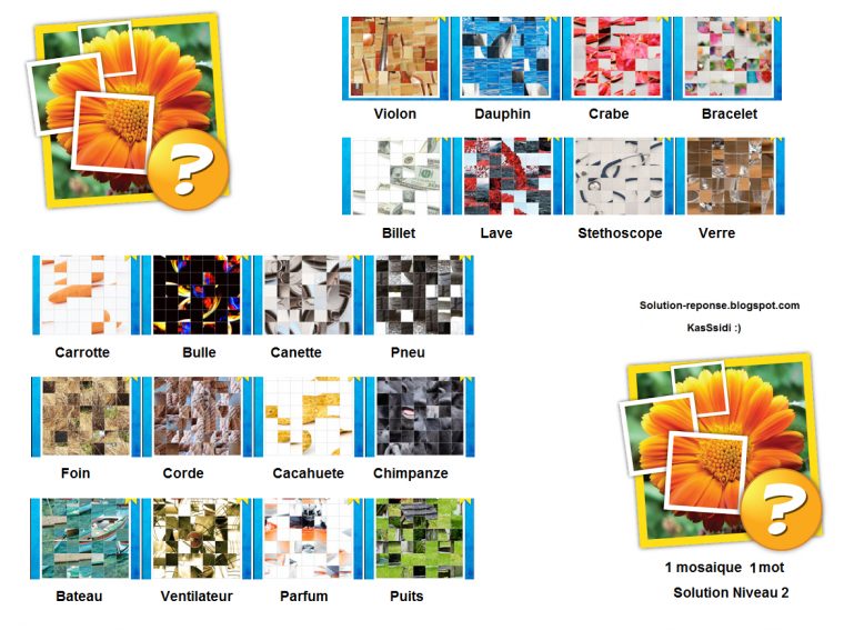 Solution 1 Mosaique 1 Mot Niveau 2 ~ Toutes Les Solutions pour Solution De Jeux